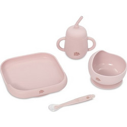 Interbaby Βρεφικό Σετ Φαγητού Σιλικόνης Pink 4τμχ