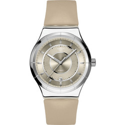 Swatch Mocha Dream Γυναικείο Ρολόι Αυτόματο με Μπεζ Δερμάτινο Λουράκι YIS434