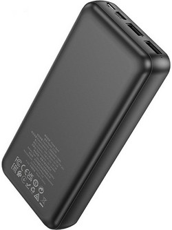 Hoco J123A Power Bank 20000mAh με 2 Θύρες USB-A Black