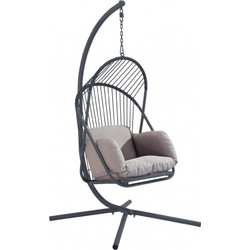 Avant Garde Lily Κρεμαστή Κούνια Φωλιά Wicker Γκρι 44761
