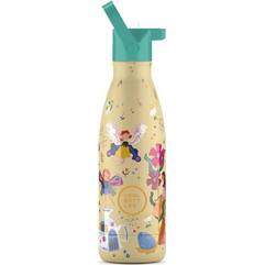 Cool Bottles Νεράιδες Παιδικό Παγούρι Ανοξείδωτο BPA Free με Καλαμάκι Μπεζ 350ml