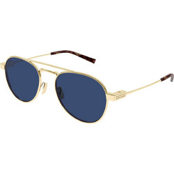 Saint Laurent SL708 005 Ανδρικά Γυαλιά Ηλίου Aviator Μεταλλικά Χρυσά με Μπλε Φακό