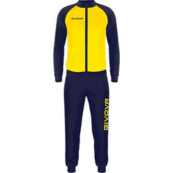Givova Tuta Cuba Ανδρικό Σετ Φόρμας Fleece με Λάστιχο Navy Μπλε Κίτρινο TR034-0704