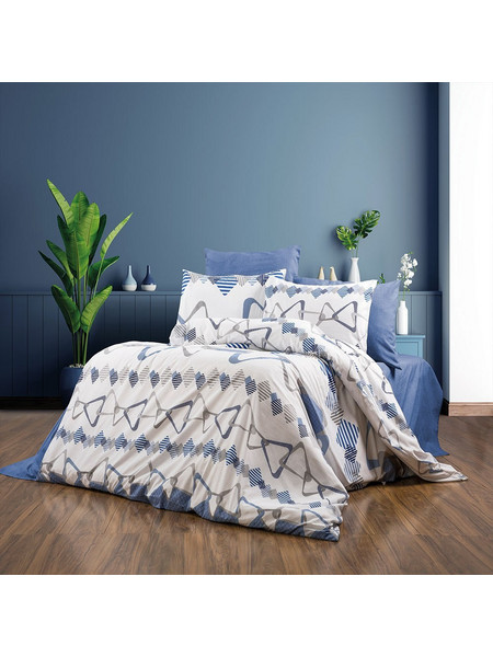Dimcol Πάπλωμα Υπέρδιπλο 220x240 Δαρεία 489 White Blue