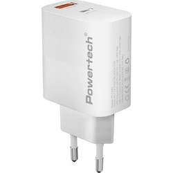 Powertech PT-1493 Φορτιστής χωρίς Καλώδιο με Θύρα USB-A & Θύρα USB-C 20W Power Delivery