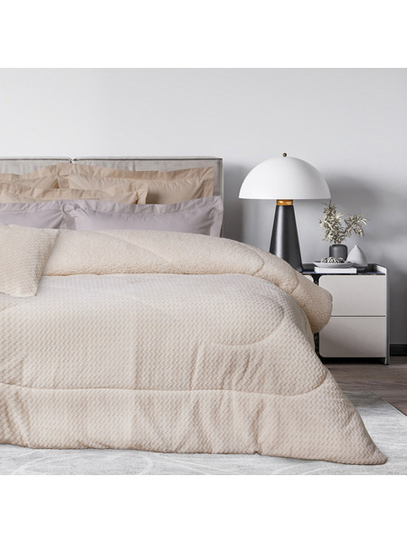 Das Home Κουβερτοπάπλωμα Μονό Hollowfiber 160x220 Sherpa 1366 Ecru
