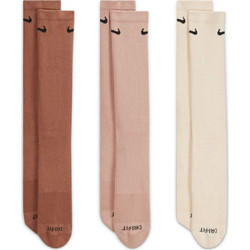 Nike Everyday Ανδρικές Κάλτσες Ψηλές Σομόν Ταμπά Μπεζ 3Pack SX6888-914