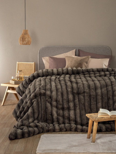 Palamaiki Κουβερτοπάπλωμα Υπέρδιπλο 220x240 Juno Taupe