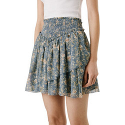 Pepe Jeans Μίνι Φούστα Υφασμάτινη Ψηλόμεση Πλισέ Floral Πετρόλ PL9011871-551