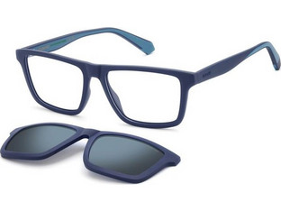Polaroid Eyewear PLDD590/C FLL Ανδρικός Σκελετός Γυαλιών Οράσεως με Clip-On Κοκάλινος Μπλε