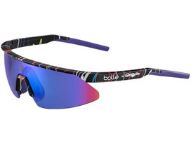 Bolle BS032007 Ανδρικά Γυαλιά Ηλίου Μάσκα Κοκάλινα Μαύρα με Μπλε Φακό