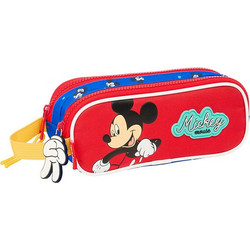 Safta Mickey Mouse Good Day Κασετίνα Βαρελάκι με 2 Θήκες Πολύχρωμη 812514513