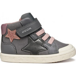Geox Παιδικά Sneakers Μποτάκια Γκρι Ροζ B561MA0AU54C0502