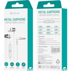 Devia Kintone Metal Handsfree In-Ear 3.5mm White
