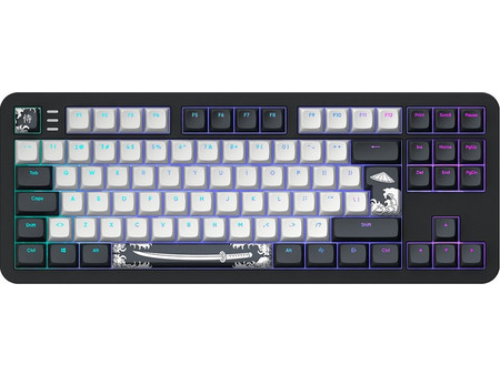 Dark Project ALU87B Bushido Μηχανικό Gaming Πληκτρολόγιο TenKeyLess με G3ms Moonstone Διακόπτες RGB Black White