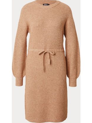 Only Katia Midi Καθημερινό Φόρεμα Πλεκτό Ταμπά 15315712