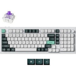 Keychron Q5 HE QMK Ασύρματο Μηχανικό Gaming Πληκτρολόγιο με Gateron Double-Rail Magnetic Nebula Διακόπτες RGB White