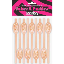 Lovetoy Pussy Αστεία Sexy Καλαμάκια 9τμχ Μπεζ