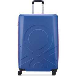 Delsey x Benetton Βαλίτσα Μεγάλη 76x50x32cm με 4 Ρόδες Μπλε