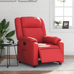 vidaXL Πολυθρόνα Relax με Υποπόδιο Ανακλινόμενη Δερματίνη Κόκκινη 3205141