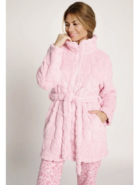 Muydemi Γυναικεία Ρόμπα Χειμωνιάτικη Fleece Ροζ 02031005