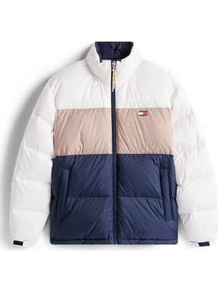 Tommy Jeans Ανδρικό Μπουφάν Χειμωνιάτικο Puffer Πολύχρωμο DM0DM22117-YBL