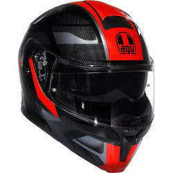 AGV Streetmodular Ledro Black Red Κράνος Μηχανής Flip-Up 1690gr