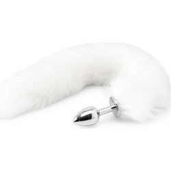 Zenn Deluxe Fluffy Πρωκτική Σφήνα Tail Plug Λευκή