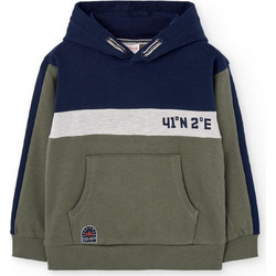 Boboli Παιδικό Φούτερ με Κουκούλα Navy Μπλε Πράσινο Mint 522122-4734