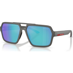Prada PSA06S 16X08R Ανδρικά Γυαλιά Ηλίου Aviator Κοκάλινα Γκρι με Μπλε Φακό
