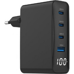 Gembird LCD-01 Φορτιστής χωρίς Καλώδιο με Θύρα USB-A & 3 Θύρες USB-C 100W Quick Charge 3.0 & Power Delivery