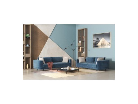 Savvidis N10 Τριθέσιος Καναπές Μπλε 223x98x66cm 40022998