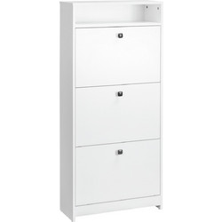 HOMCOM Παπουτσοθήκη Μοριοσανίδας Λευκή M60xΠ24xΥ132cm 833-415WT