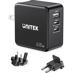Unitek P1117B Φορτιστής χωρίς Καλώδιο με Θύρα USB-A & 2 Θύρες USB-C 65W Power Delivery