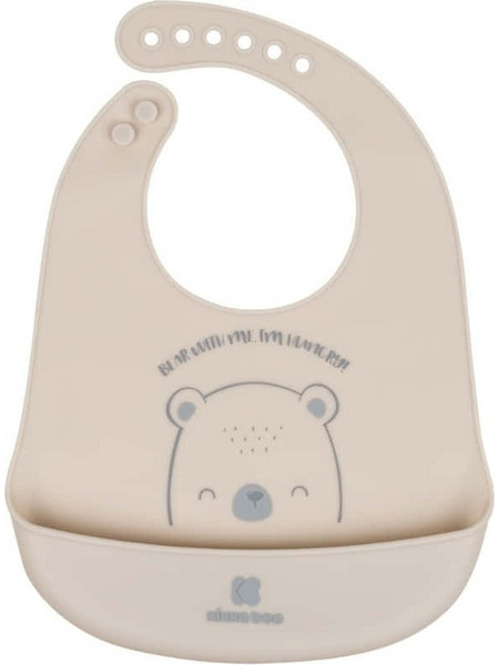 KikkaBoo Bear With Me Αδιάβροχη Σαλιάρα Σιλικόνης με Κουμπί & Τσέπη 4m+ Μπεζ