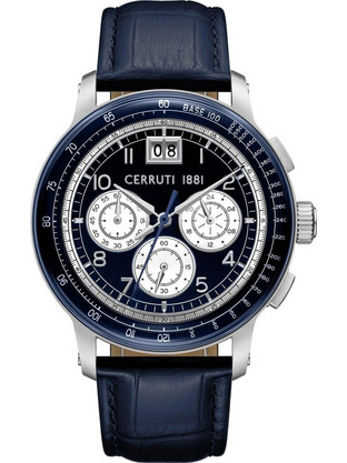 Cerruti 1881 Petroio Ανδρικό Ρολόι Χρονογράφος με Μπλε Δερμάτινο Λουράκι CIWGC0084603