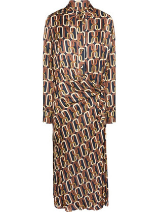 Elena Miro Midi Καθημερινό Φόρεμα Μεταξωτό Καφέ 7434P100261N-002