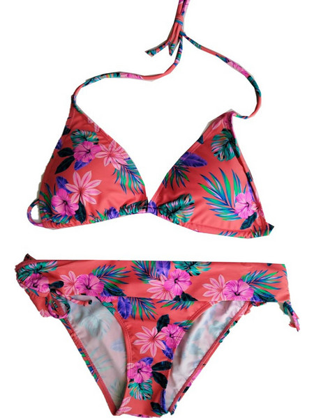 Sun Project Bikini Set Τριγωνάκι Floral Κόκκινο Πολύχρωμο BA-07-3155