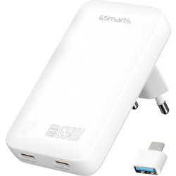 4Smarts Flatplug Φορτιστής χωρίς Καλώδιο με 2 Θύρες USB-C 65W Power Delivery