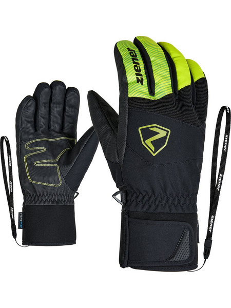 Ziener Ginx AS (R) AW Αδιάβροχα Γάντια Σκι & Snowboard Μαύρα Lime