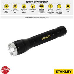 Stanley SXLS43171E CD-SXLS43171E-1 Φακός Μπαταρίας IP44 800lm