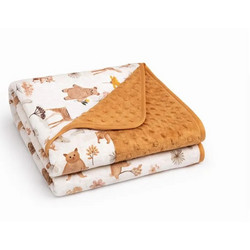 Baby Star Forest Friends Βρεφικό Κουβερτοπάπλωμα Κούνιας 150x105cm Λευκό Καφέ