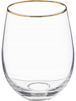 Atmosphera Ποτήρι Νερού Γυάλινo Διαφανές Χρυσό 540ml 07.194934