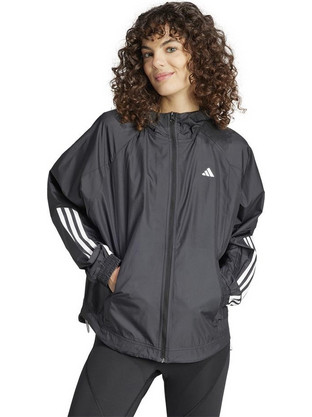 Adidas Wind.Rdy Hyperglam Αθλητικό Γυναικείο Μπουφάν Softshell Μακρύ Αντιανεμικό Μαύρο IS8036
