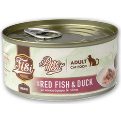 FISI Pure Meat Adult Chunks with Red Fish & Duck 6x170gr