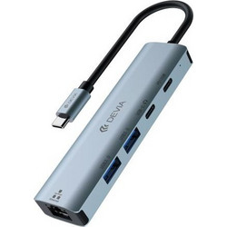 Devia EC701 USB Hub 3.0 USB-C με 5 Θύρες USB-A / USB-C / Ethernet