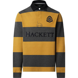 Hackett Ανδρική Μπλούζα Polo Μακρυμάνικη Κίτρινη Ανθρακί HM5700004