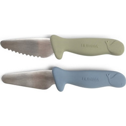 Filibabba Beginner's Cutting Σετ Παιδικά Μαχαίρια Powder Blue Green 2τμχ