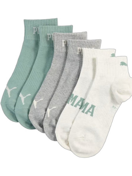 Puma Ανδρικές Κάλτσες Κοντές με Σχέδια Βεραμάν Γκρι Μπεζ 3Pack 938636