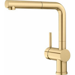 Blanco Linus-S 526684 Μπαταρία Κουζίνας Πάγκου Διπλής Παροχής Ανάμεικτη με Ντουζ Χρυσή